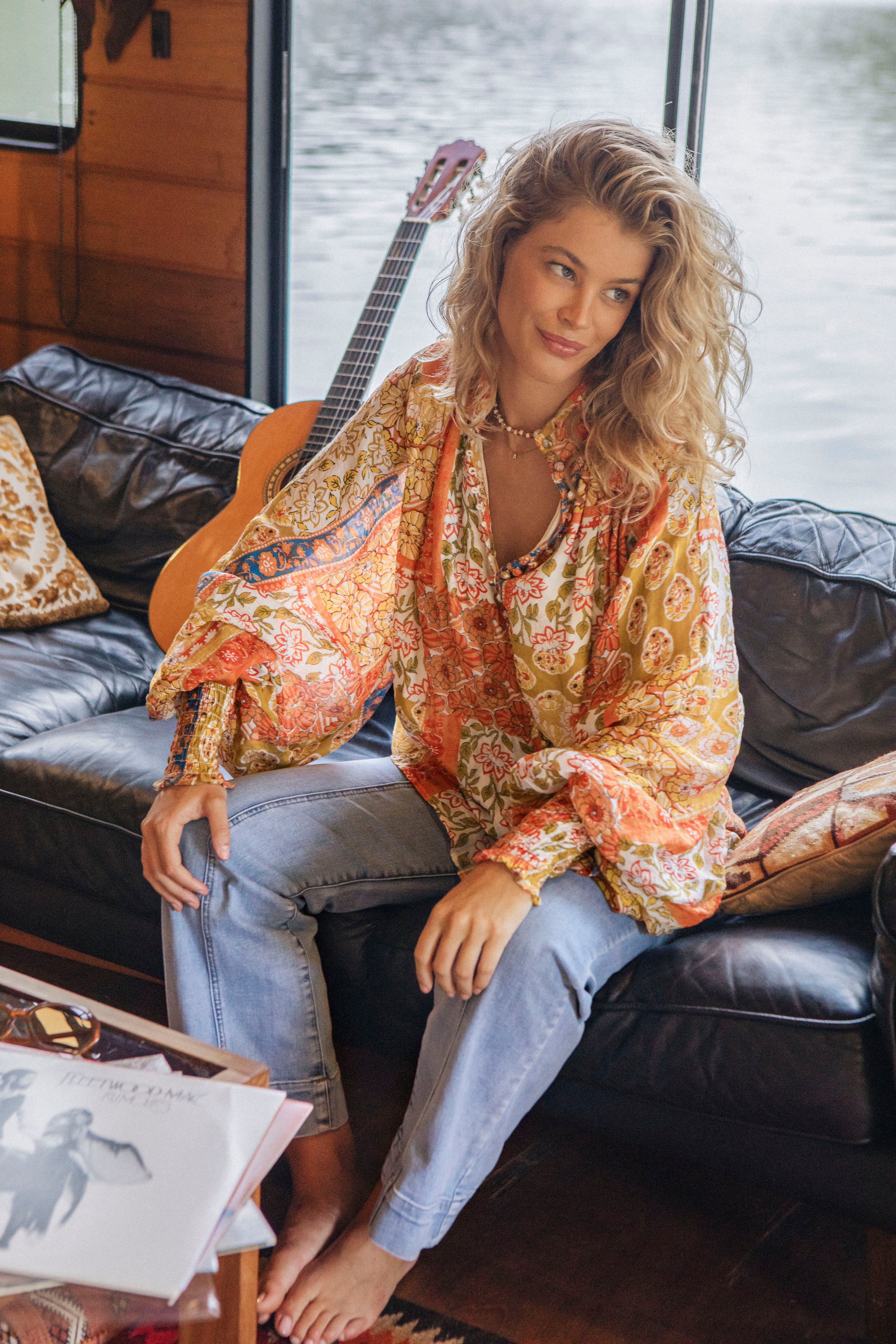 Aurora Blouse Gold Dust - front view.