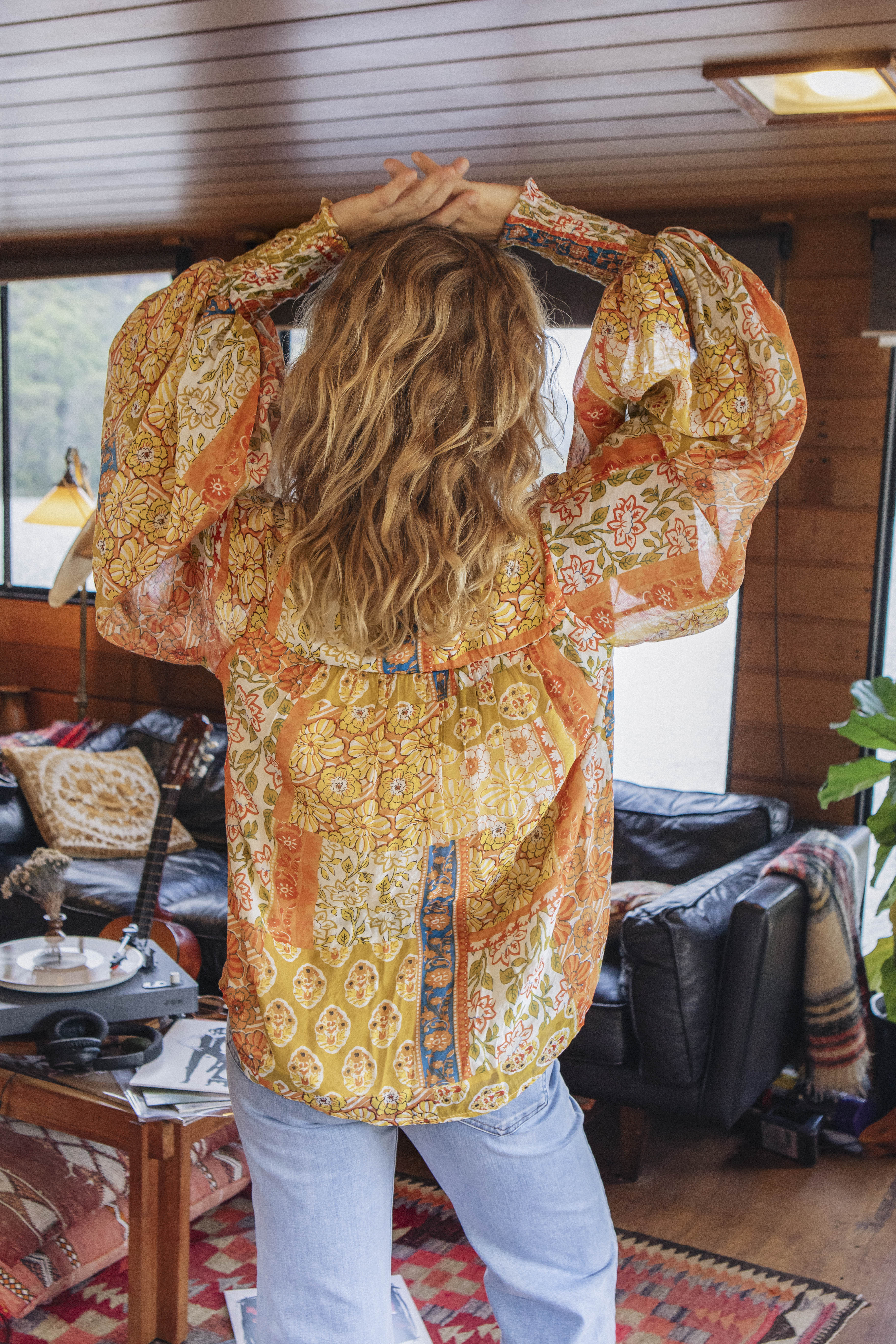 Aurora Blouse Gold Dust - rear view.