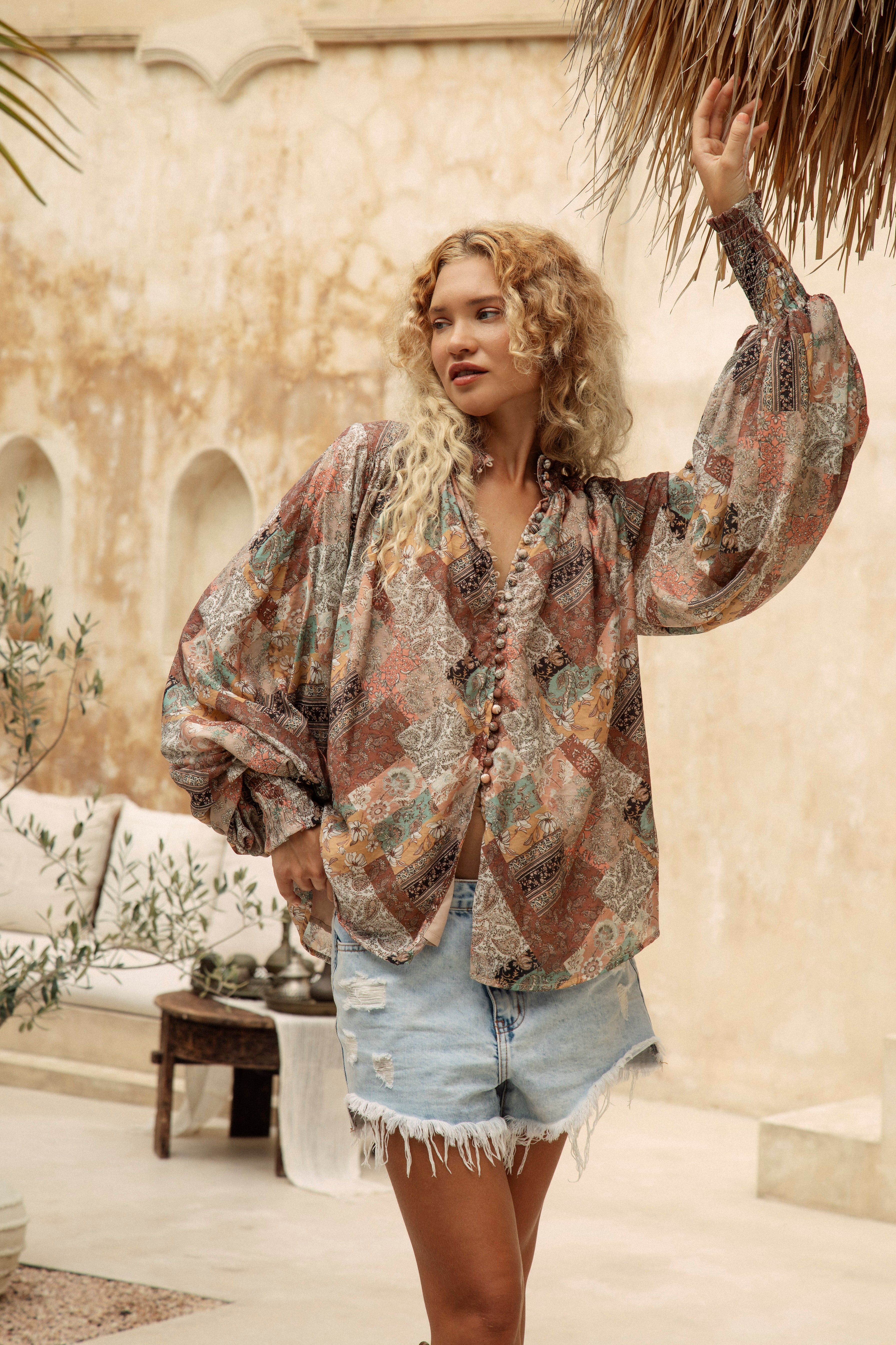 Aurora Blouse - Wanderfolk features billowy sleeves and classic Boho style