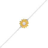 Blossoming Sunflower Two Tone Bracelet