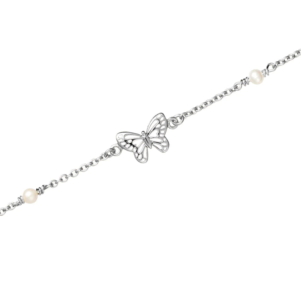 B329 Butterfly Pearl Bracelet