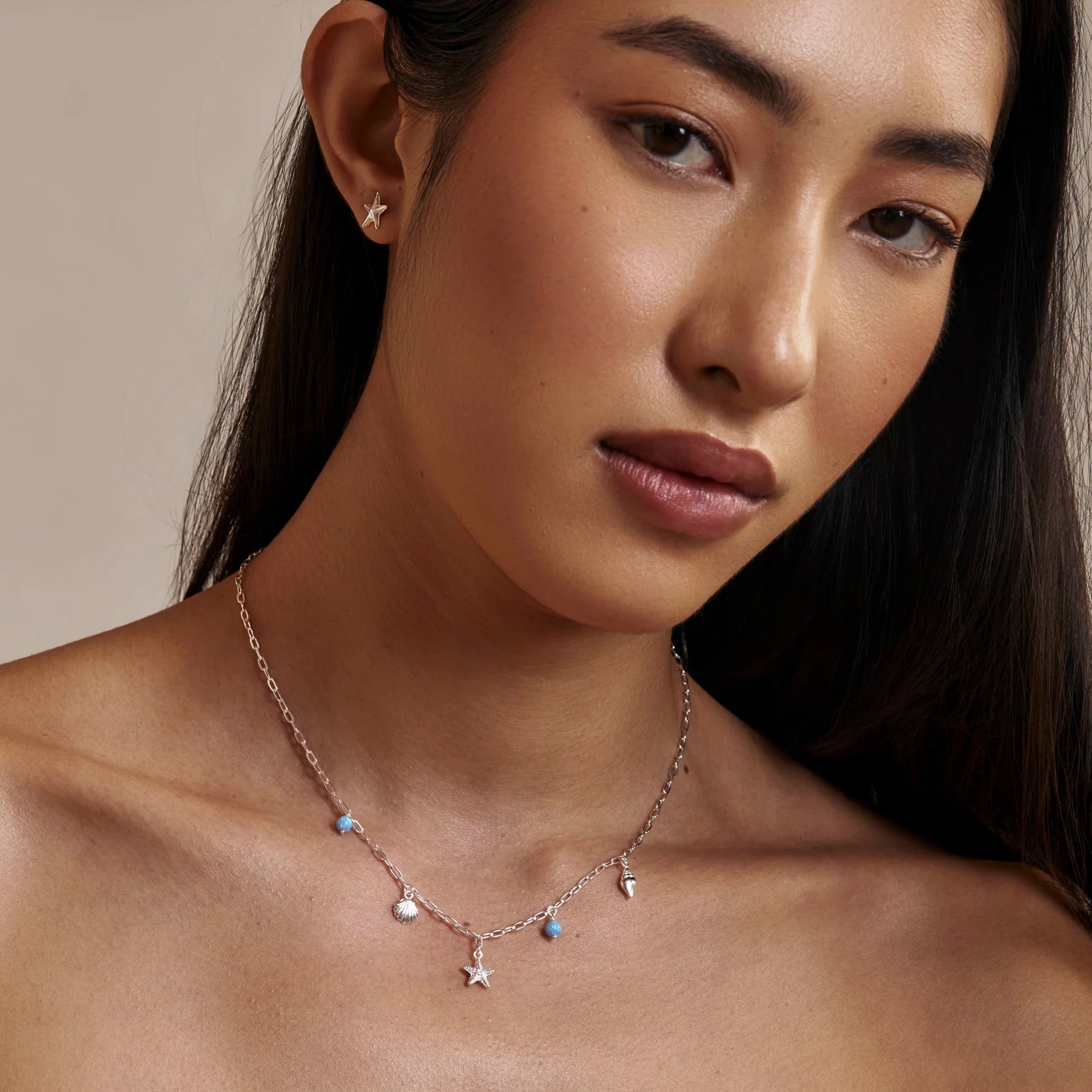 Oceanic Charm Azure Opal Necklace