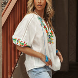 Flower Power Embroidered Top