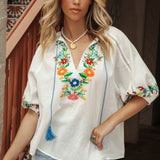 Flower Power Embroidered Top
