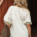 Flower Power Embroidered Top