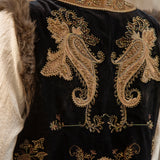 Baroque Embellished Vest - rear view showcasing embroidered paisley design