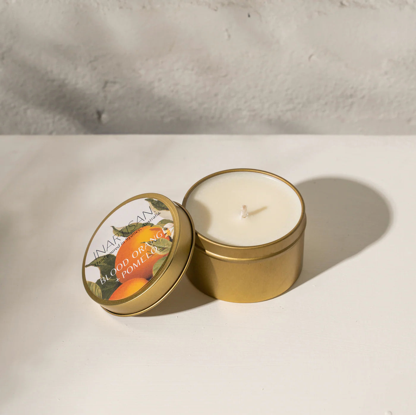 Hand Poured Soy Candle in Travel Tin - Brass