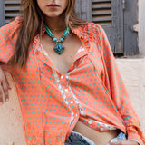 Calypso Blouse Elysian - boho blouse featuring button down style and lace detail