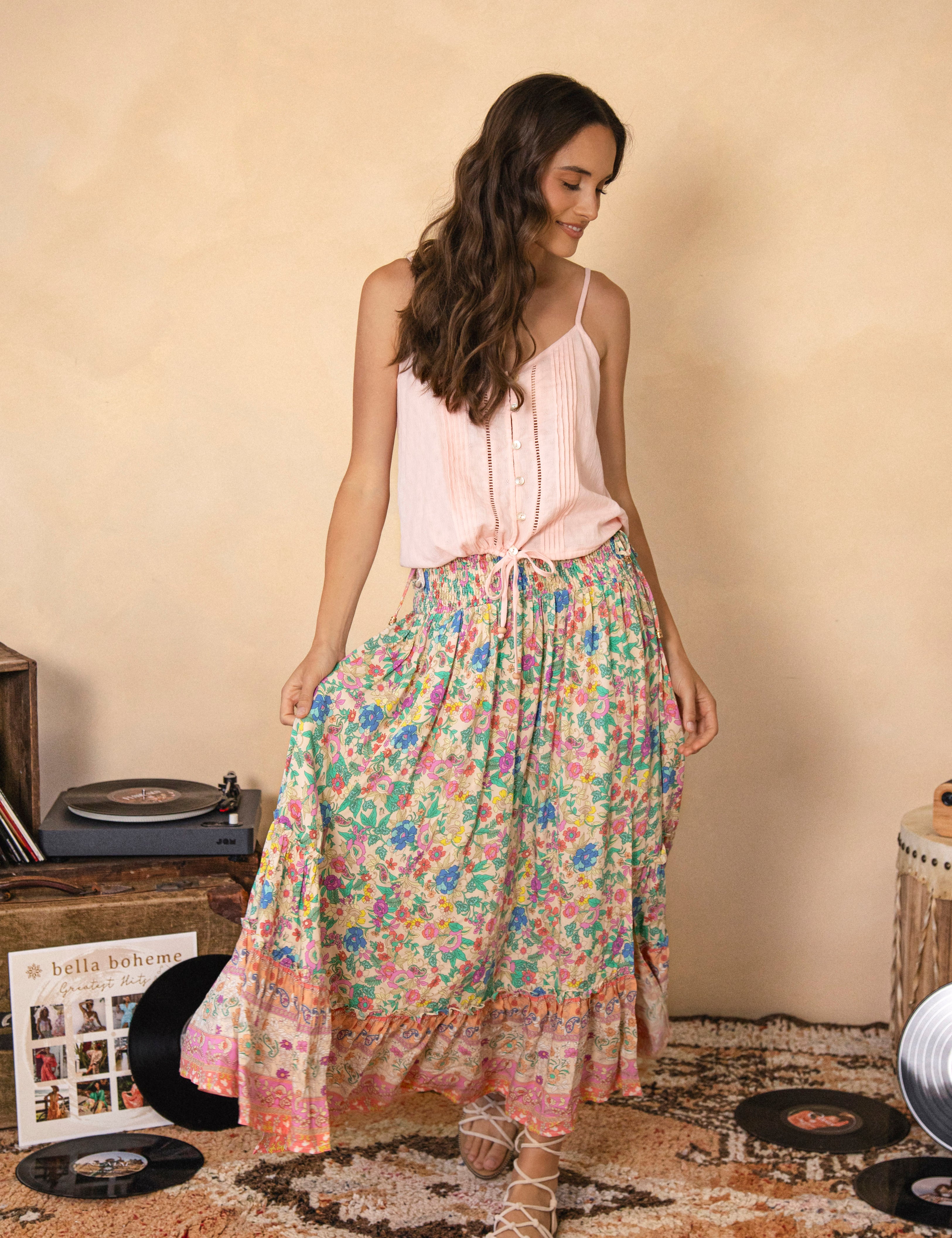 Camila Skirt  Poet Bohemian style Maxi skirt
