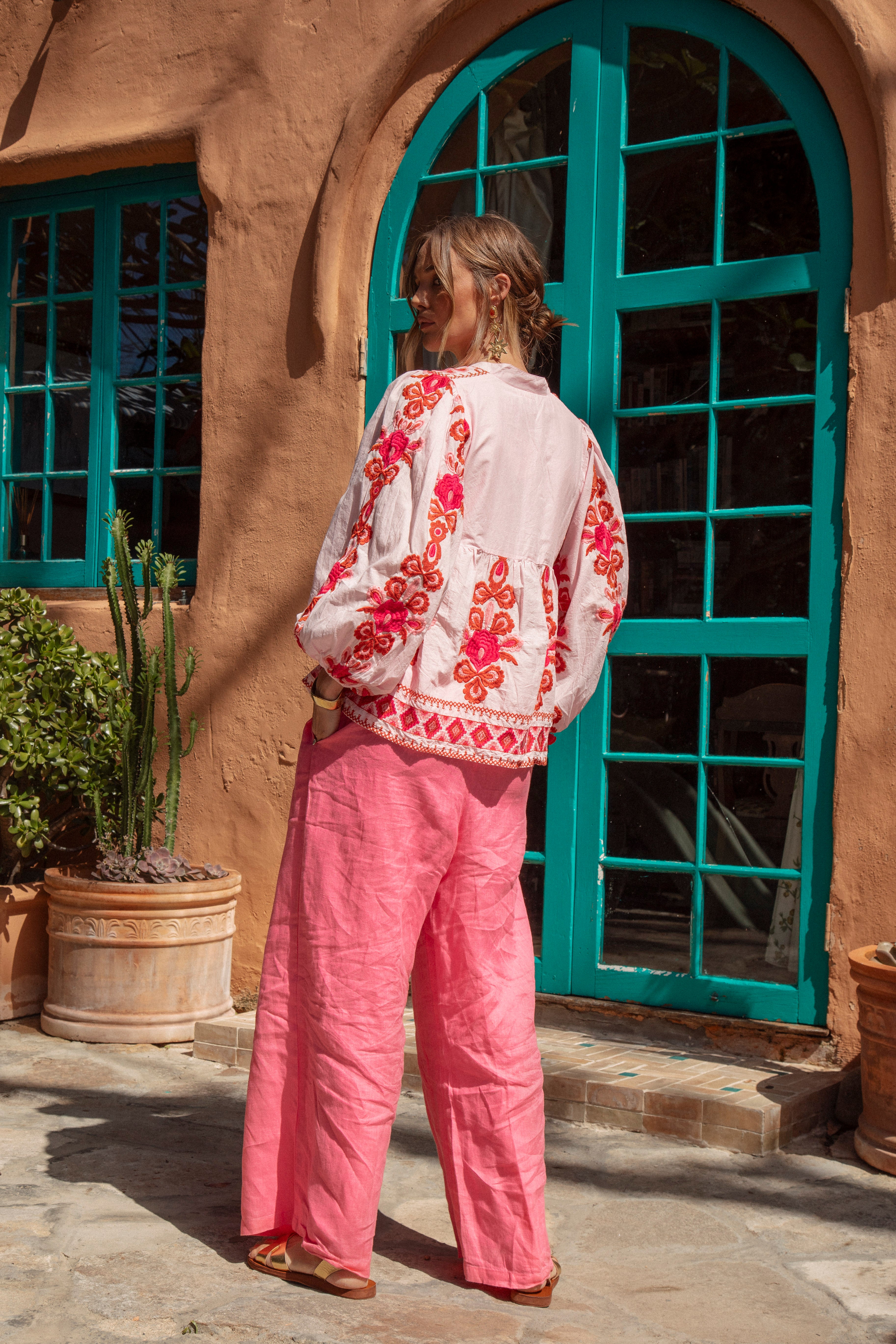 Cantina Embroidered Blouse Rear View