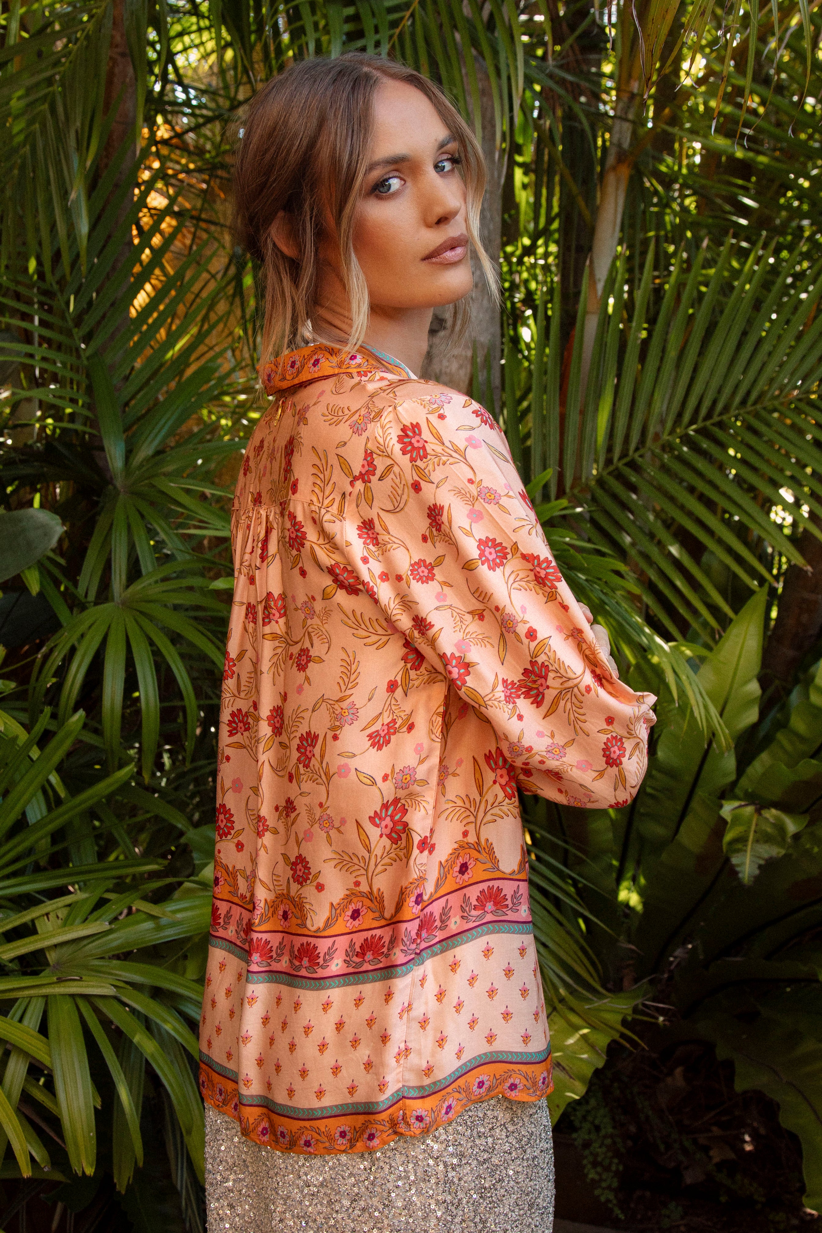 Carnivale Shirt Peach Side View