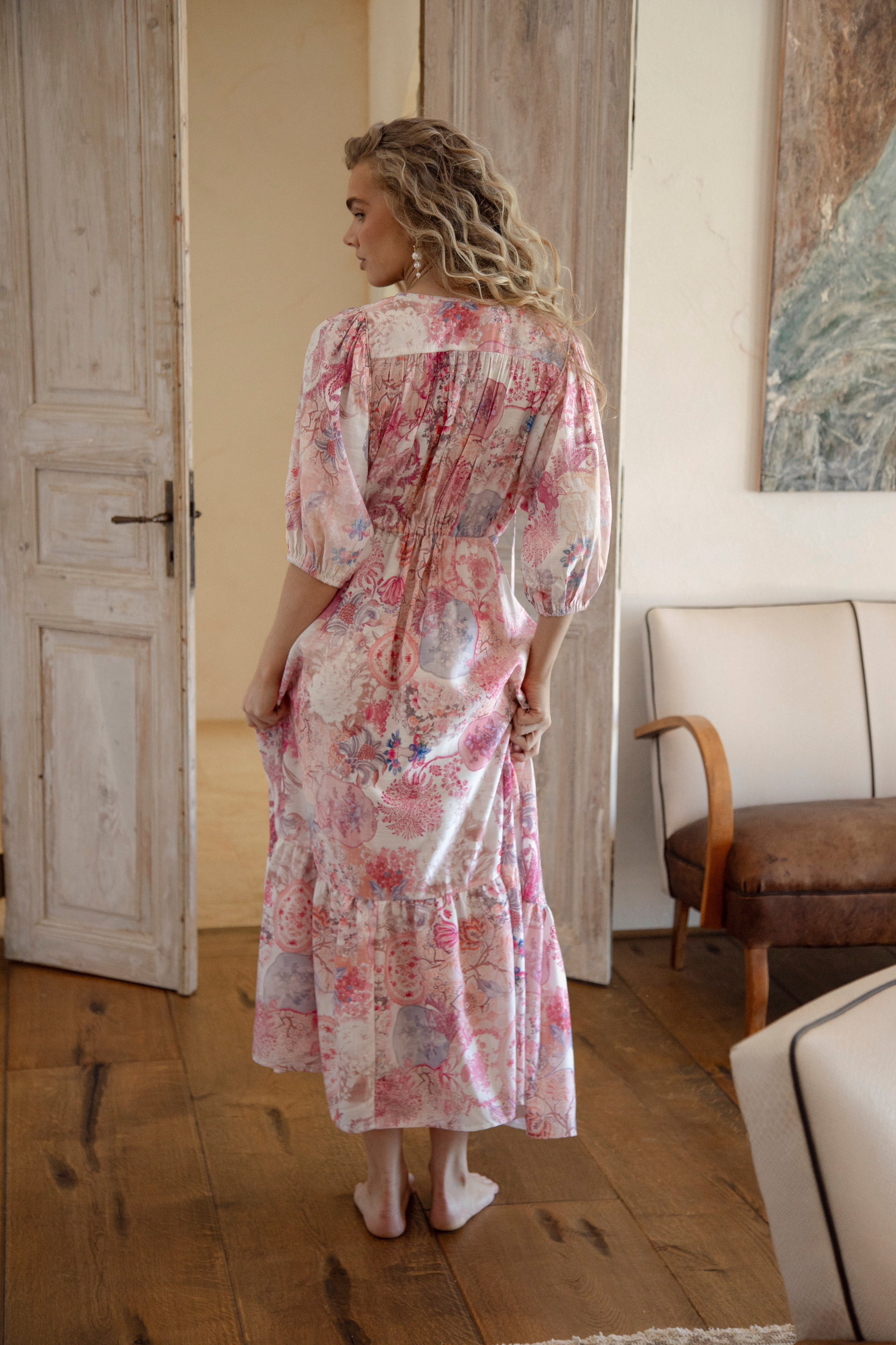 Cleo Maxi Dress Posie - rear view