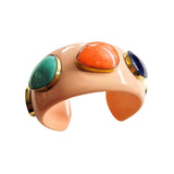 Clover Cuff - chunky pale pink cuff with gem details.