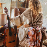 Cocoa Cardigan - longline chunky knit cardigan in shades of brown