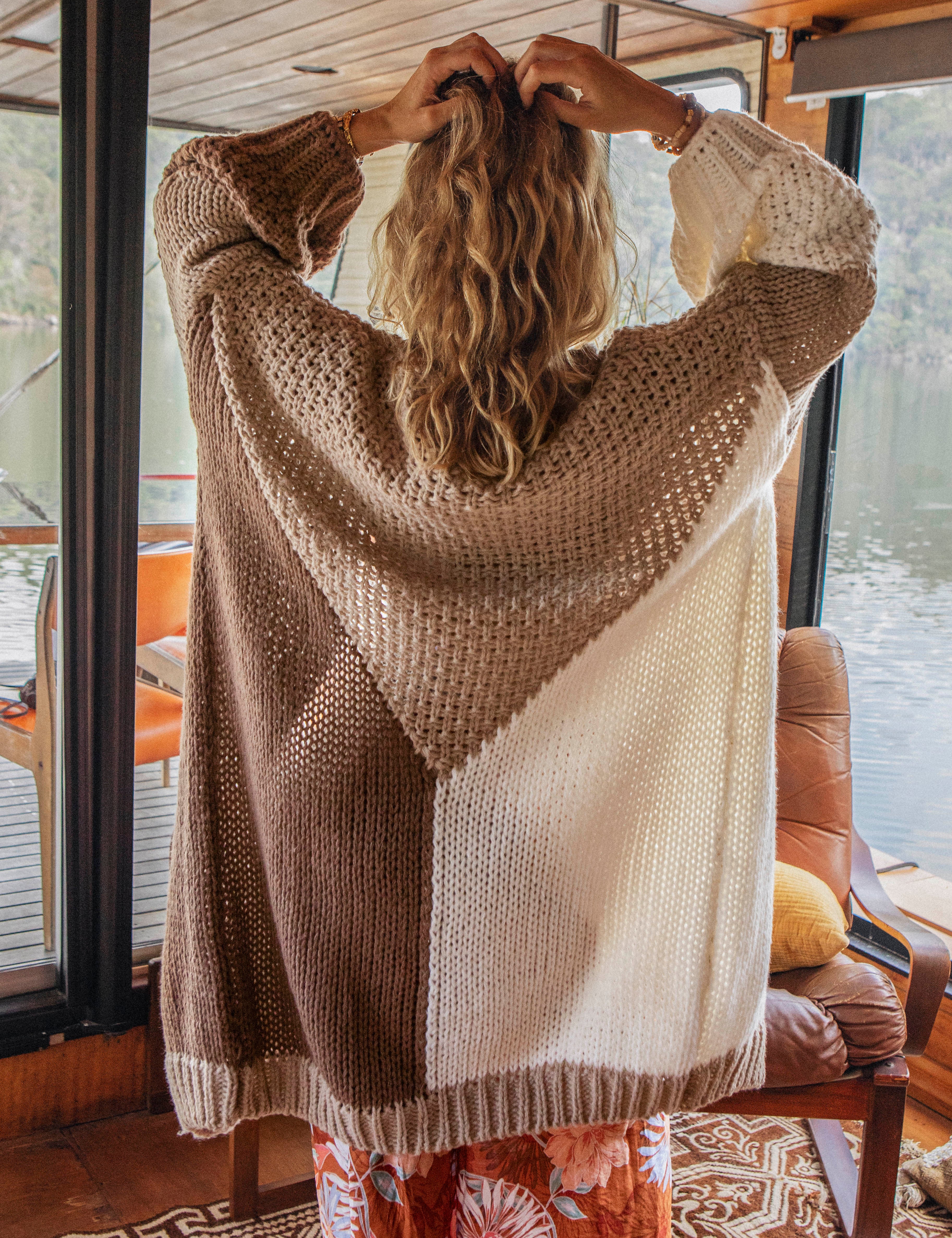 Cocoa Cardigan - rear view.