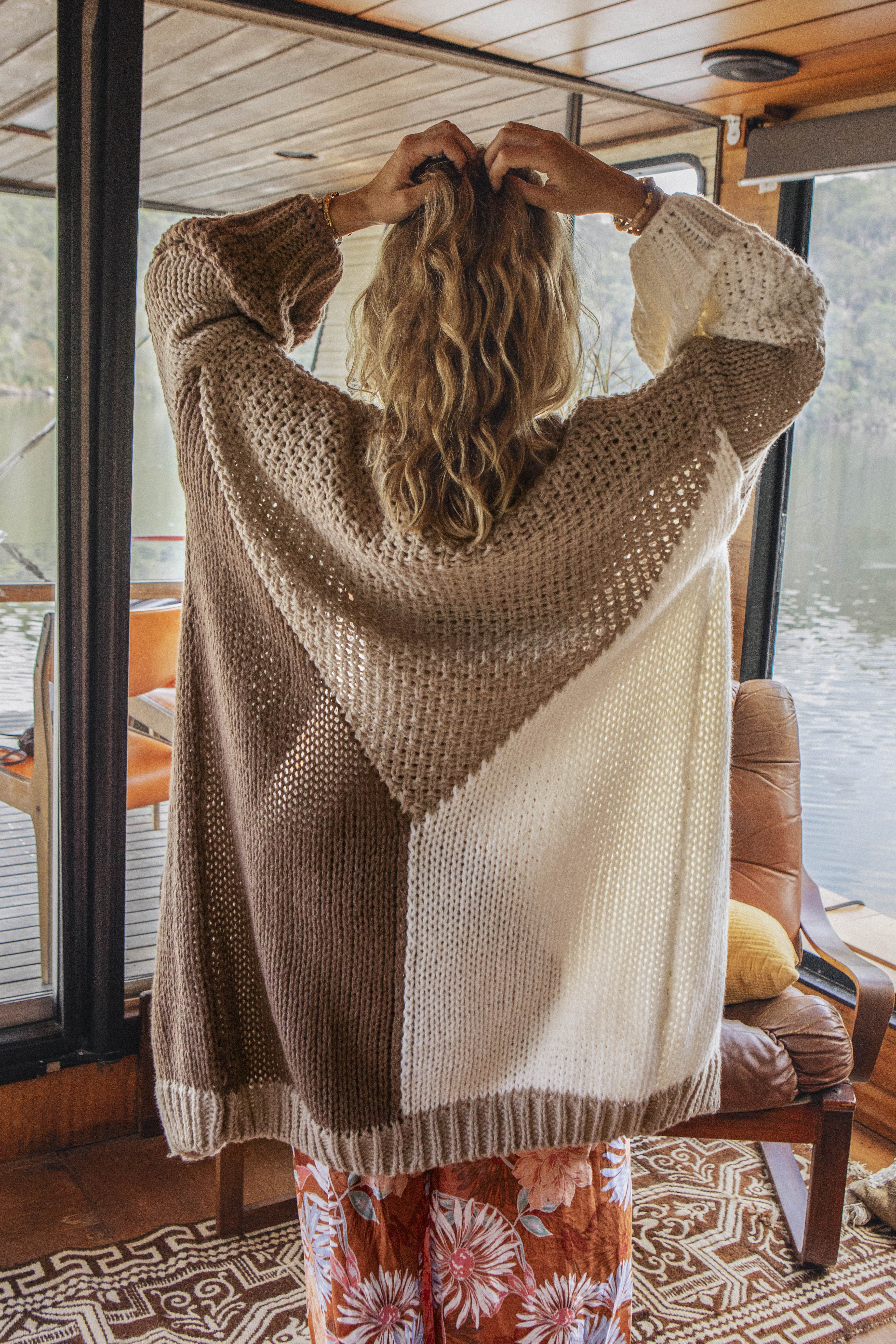 Cocoa Cardigan - rear view.