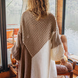 Cocoa Cardigan - rear view showing chunky knit detail.