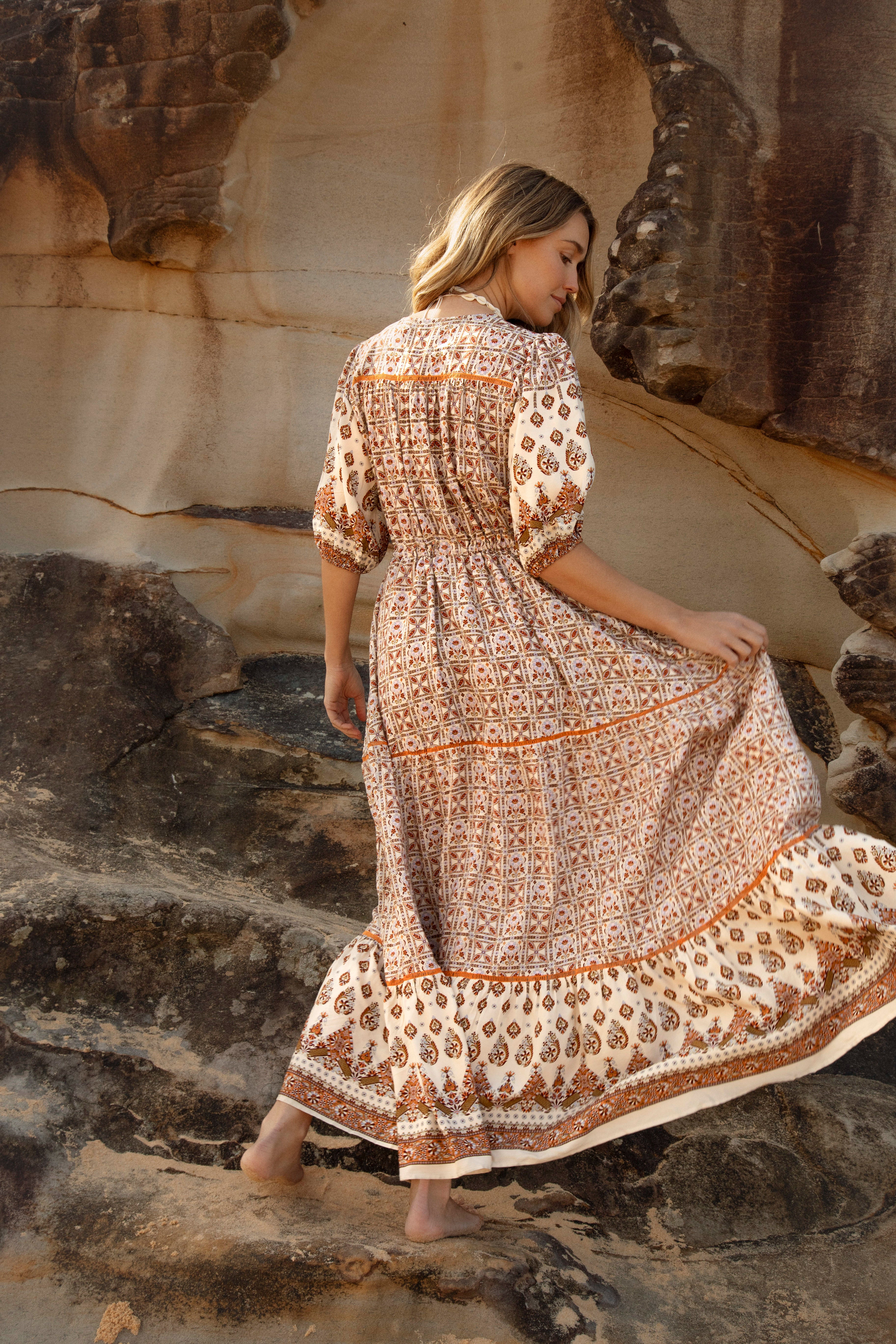 Cove Maxi Dress - Boho style dress. Rear View.