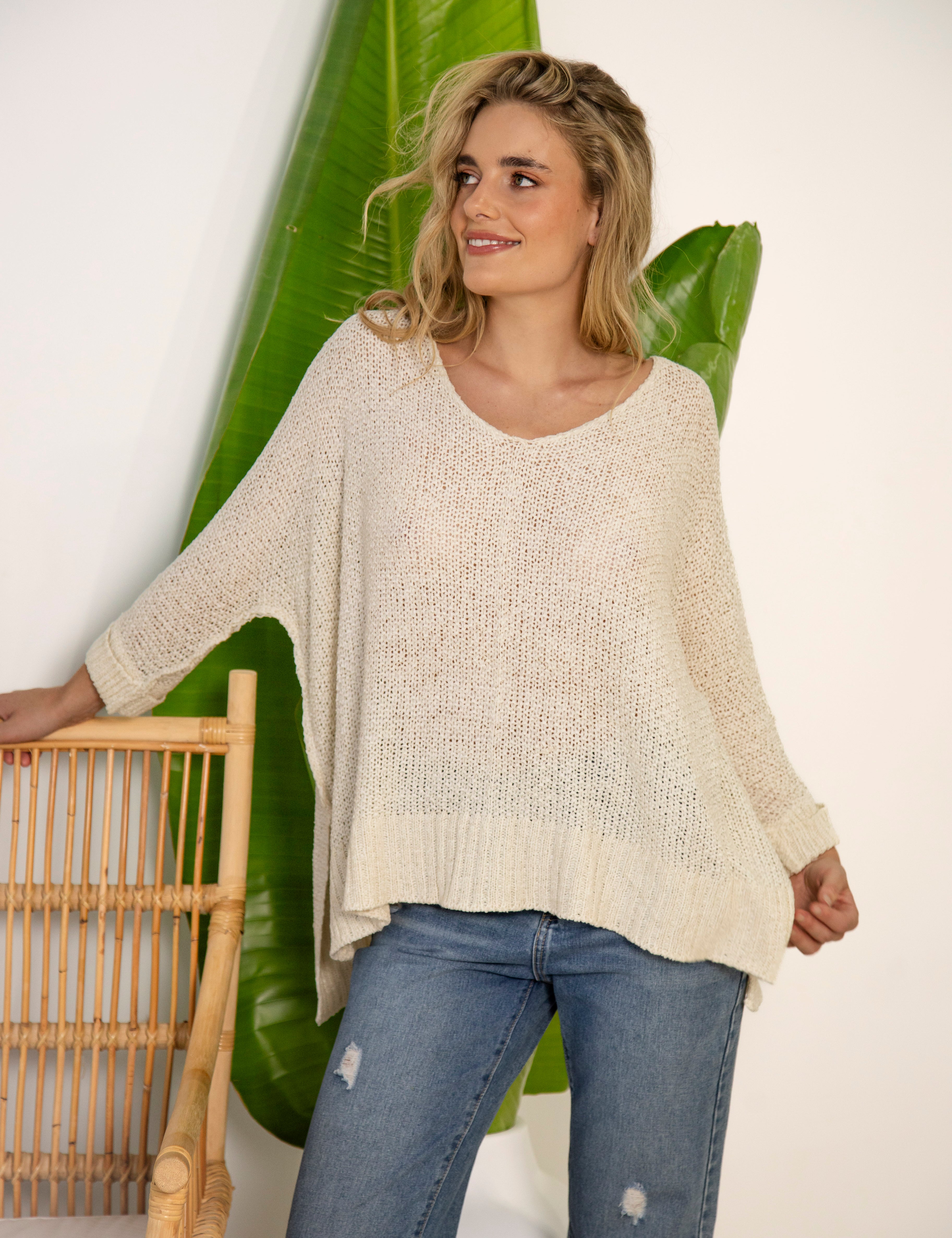 Cove Slouch Knit Natural - textured knit crafted for comfort