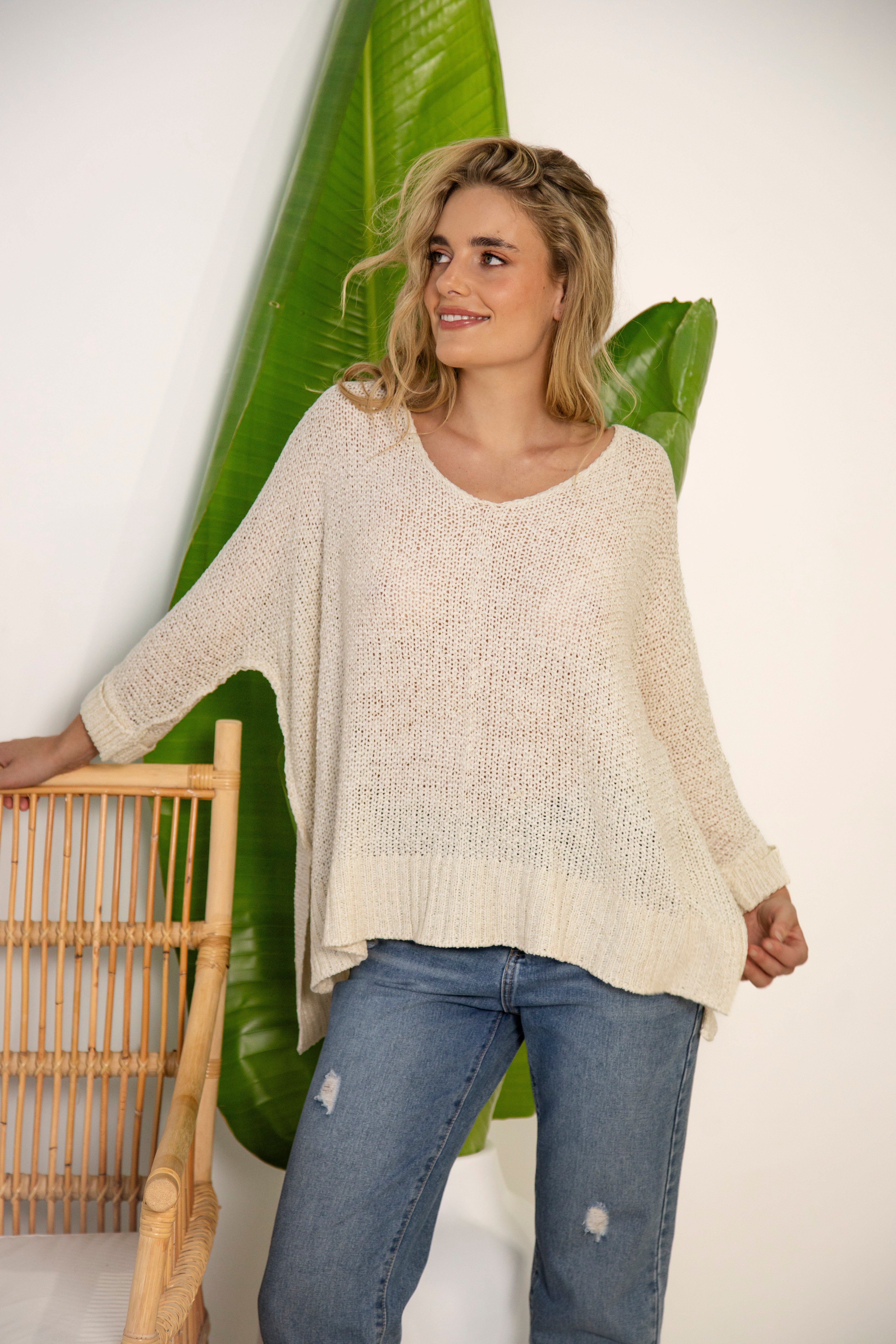 Cove Slouch Knit Natural - textured knit crafted for comfort