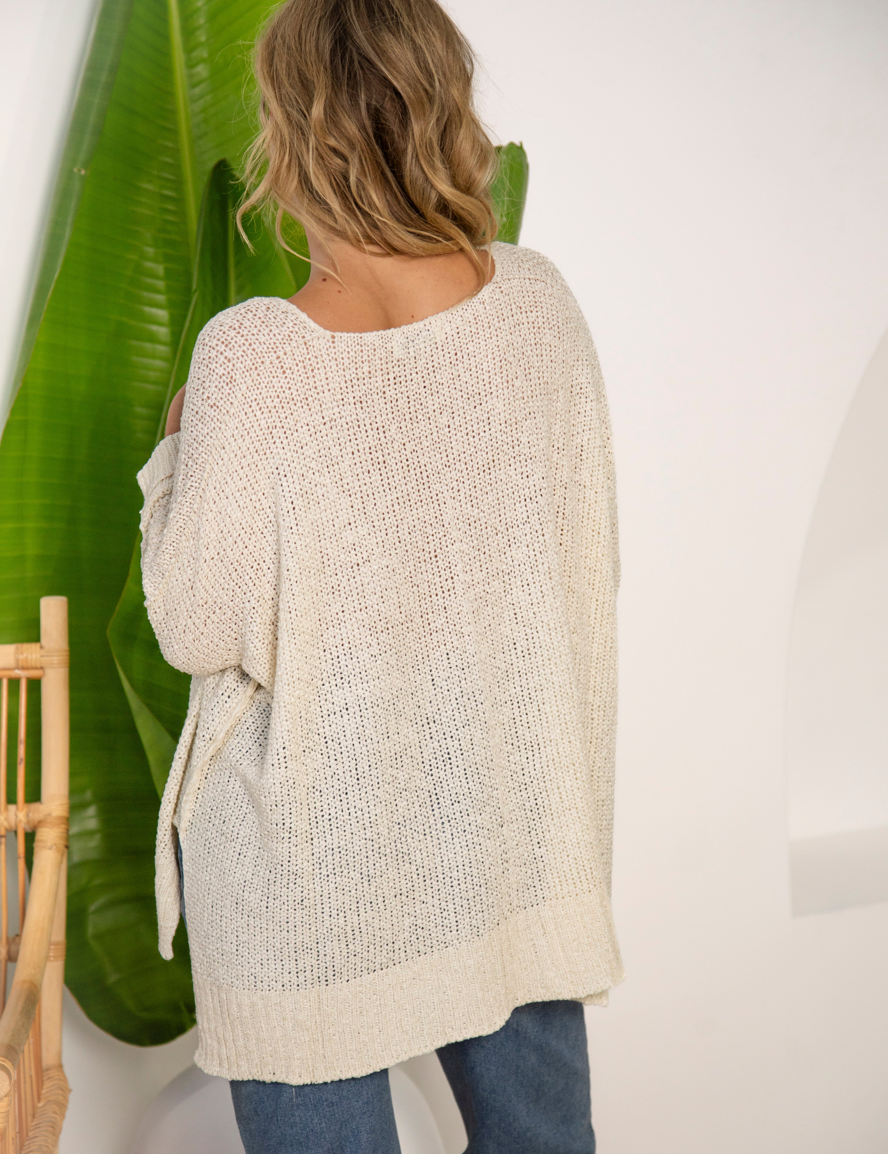 Cove Slouch Knit Natural - Rear View