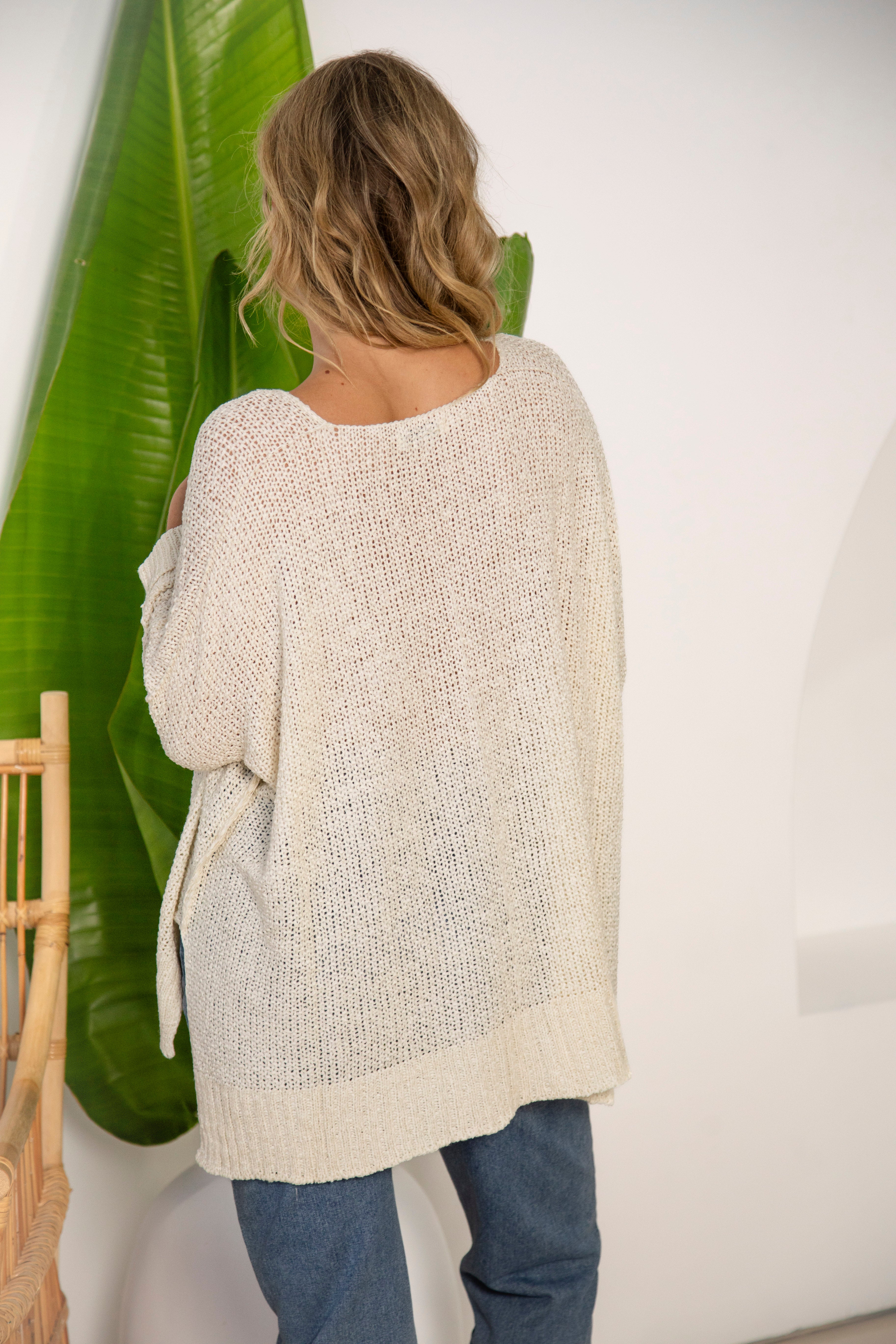 Cove Slouch Knit Natural - Rear View