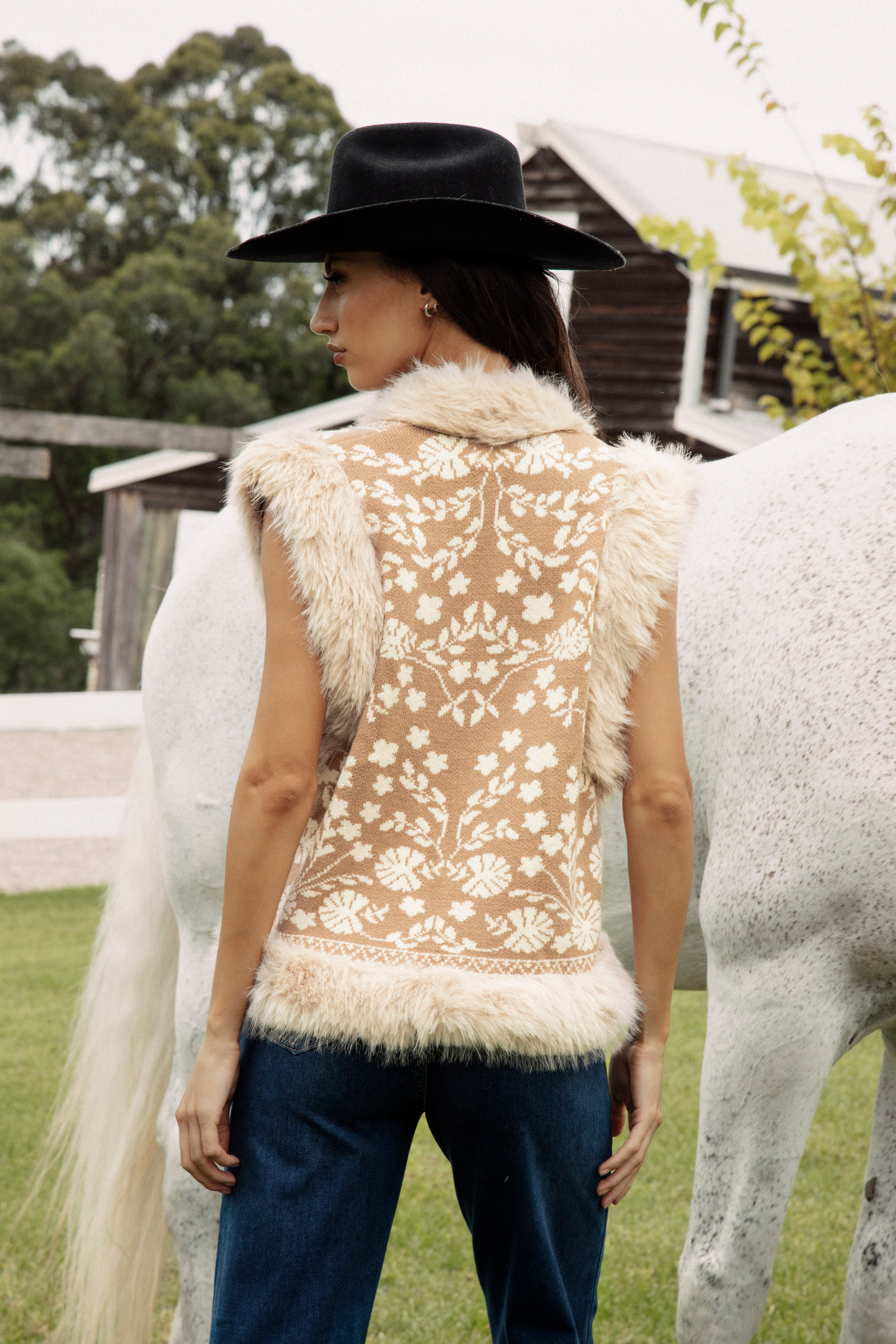 Cowgirl Vest Chestnut. Rear View.