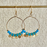 Palm Cove Ear Hoops - Azure
