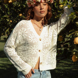 Daisy Lane Cardigan showcasing button down style and cropped length
