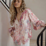 Daphne Blouse Posie - Boho style blouse featuring floral pattern in shades of pink