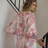 Daphne Blouse Posie - rear view showcasing floral Bohemian pattern