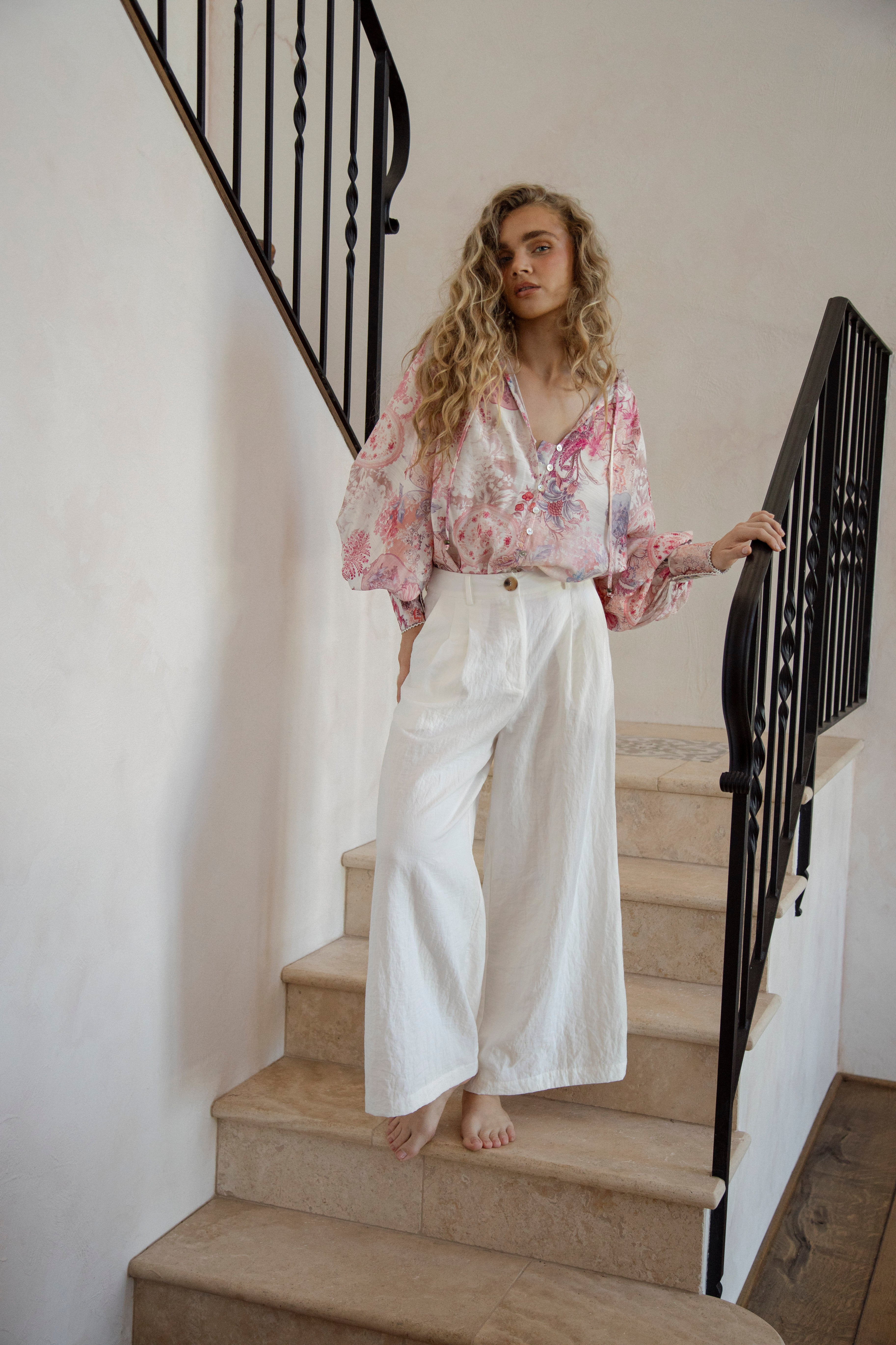 Daphne Blouse Posie teams effortlessly with denim or linen