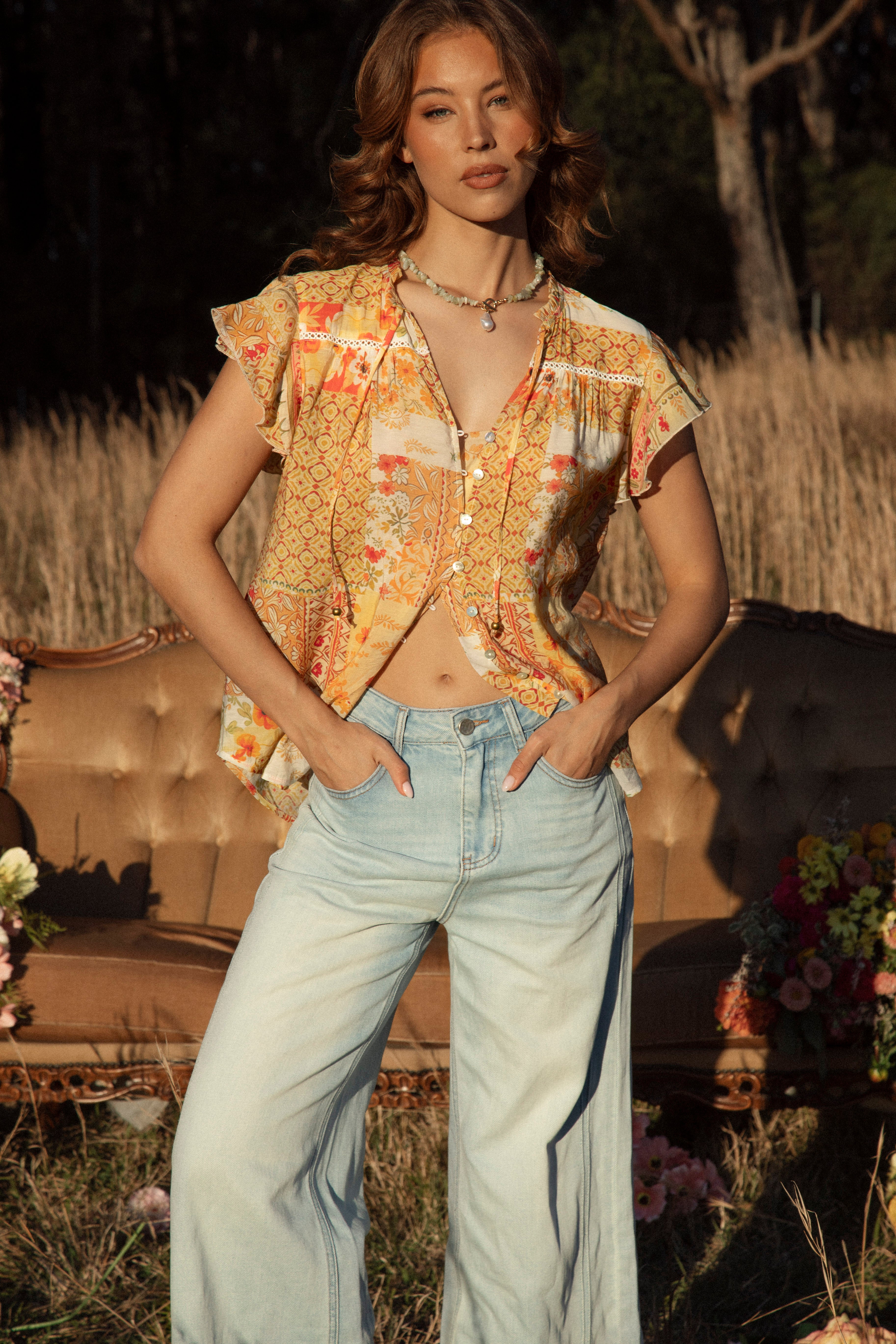 Dimity Blouse - Fields of Gold