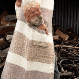 Dusk Horizon Cardigan showcasing pockets, longline length and chunky knit sleeves.