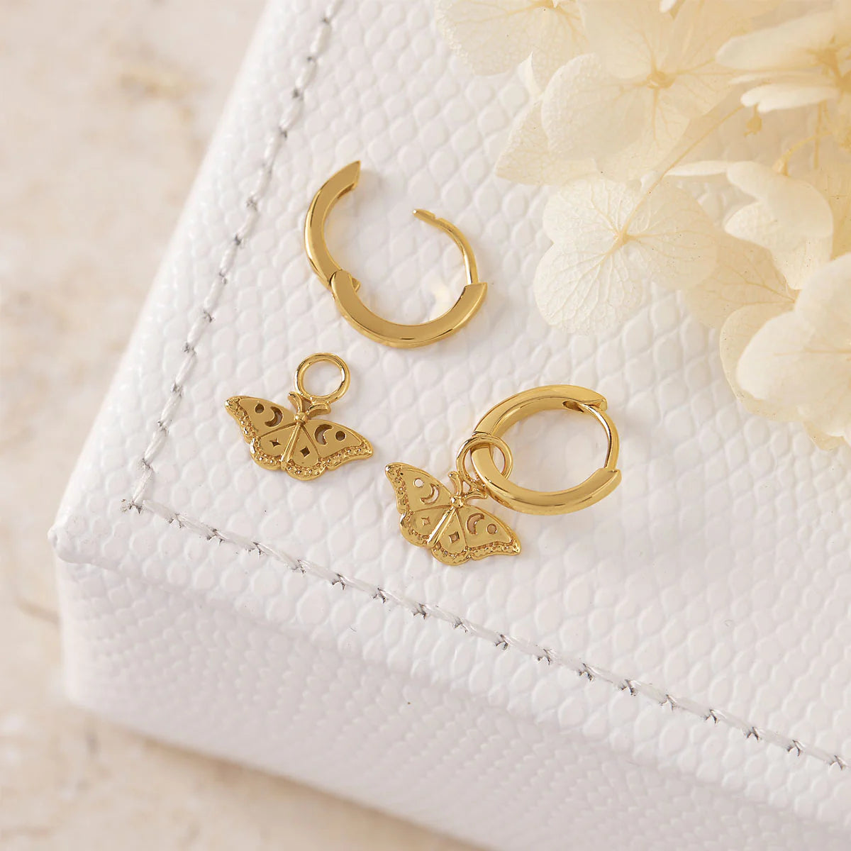 E0369G - Celestial Moth Huggies Gold