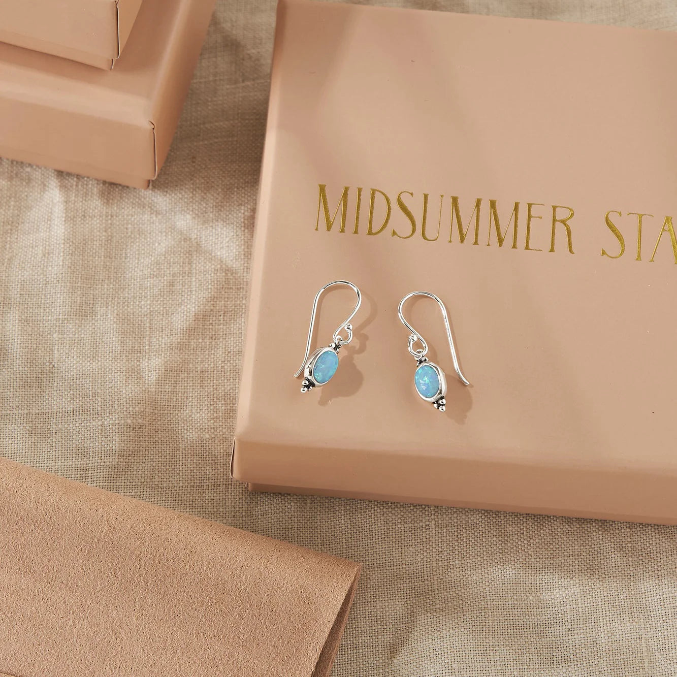 Moon Song Azure Opal Earrings