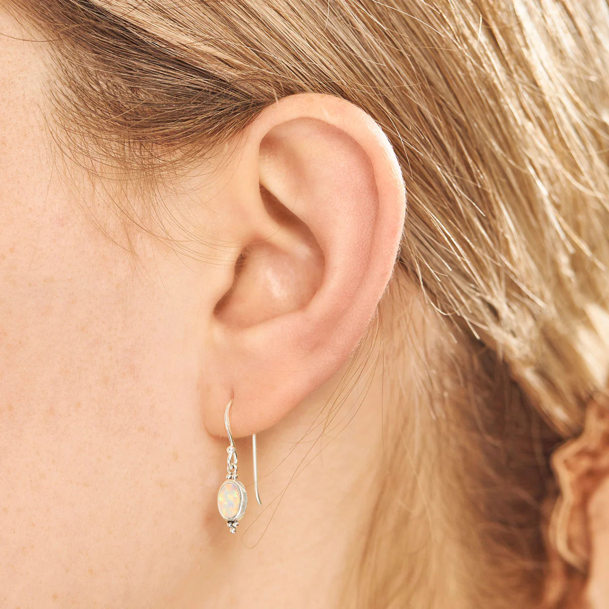 Midsummer Star Moon Song Opal Earrings