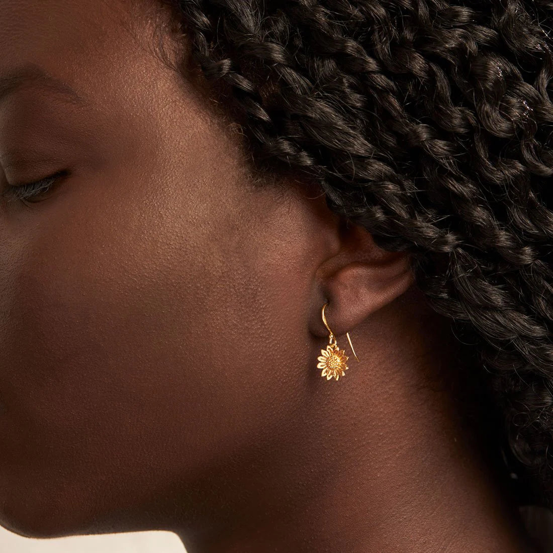 Midsummer Star Gold Blossoming Sunflower Earrings