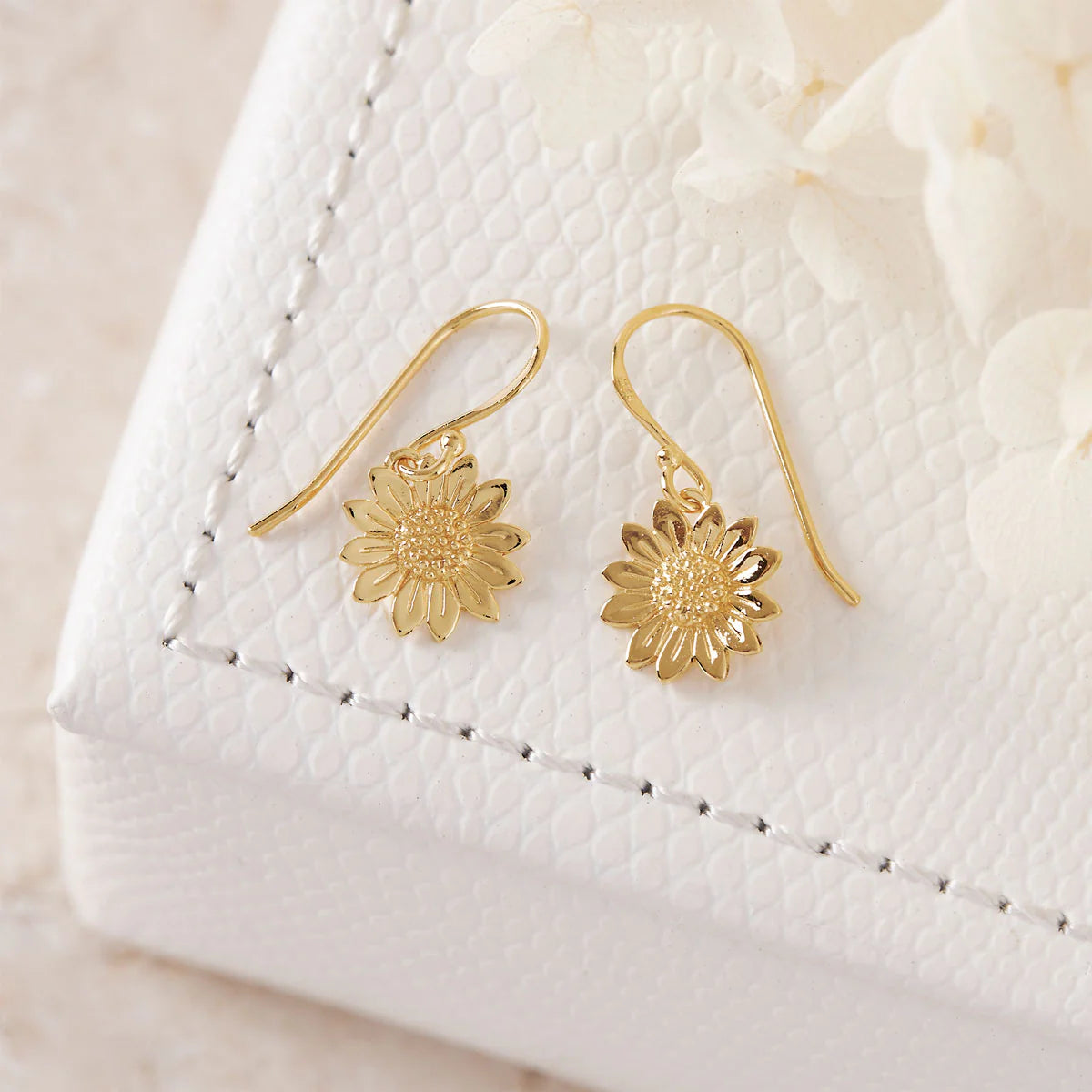 Midsummer Star Gold Blossoming Sunflower Earrings