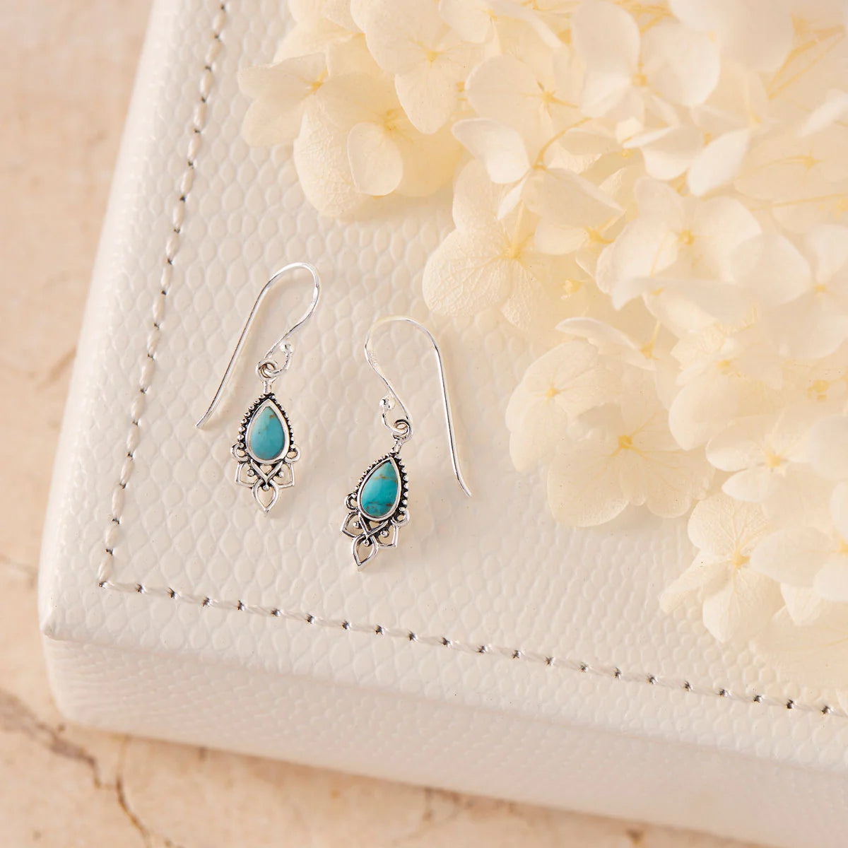 Midsummer Star Sterling Silver Templar Turquoise Drop Earrings