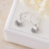Midsummer Star Sterling Silver Seashell Hoops