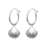 Midsummer Star Sterling Silver Seashell Hoops