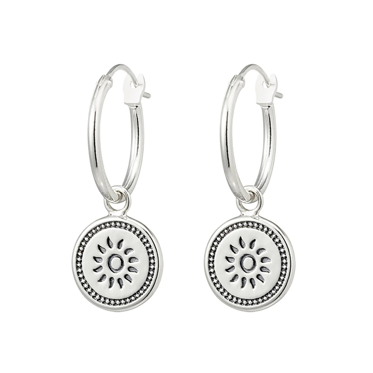 Midsummer Star Solstice Rainbow Moonstone Hoops