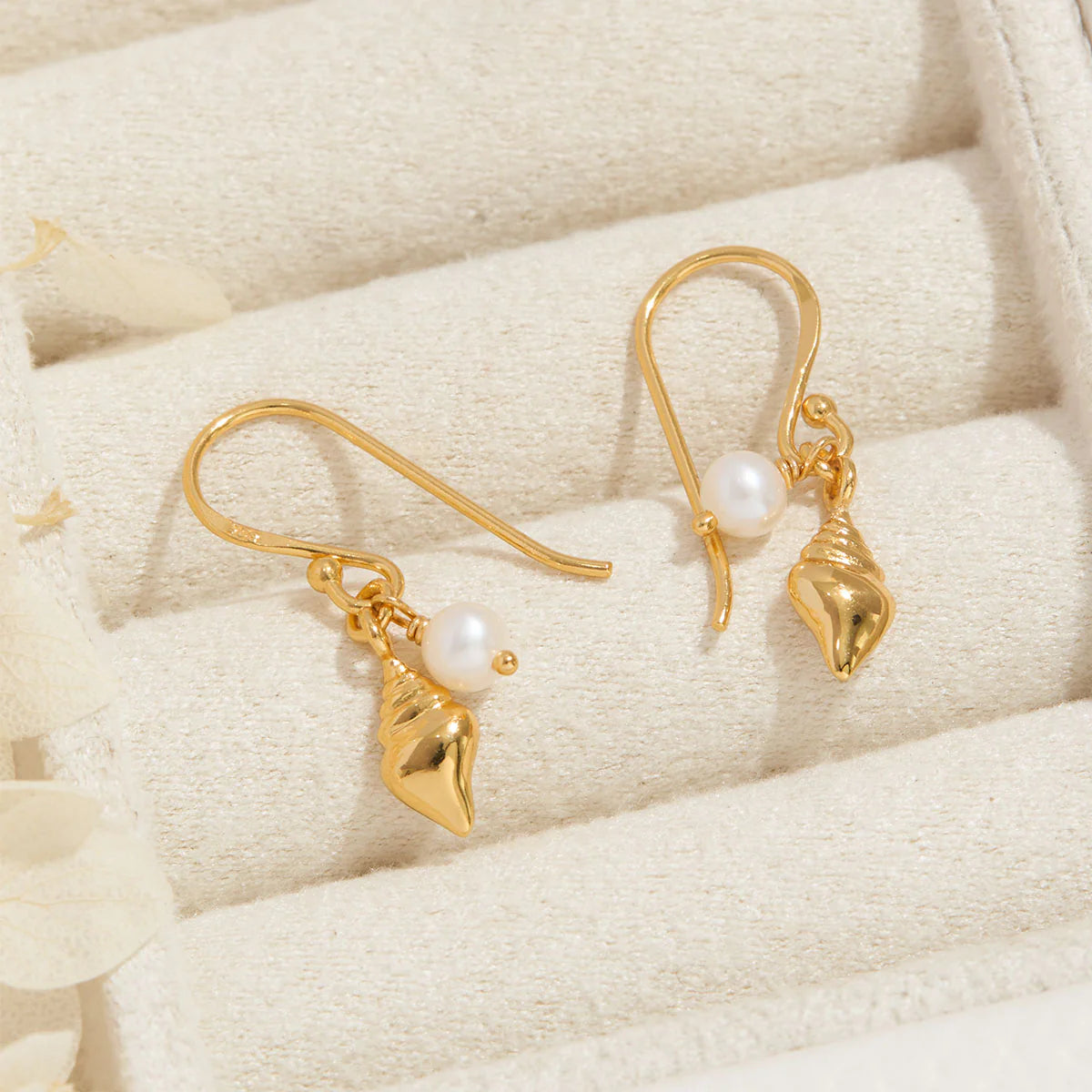 Ethereal Conch Earrings Gold