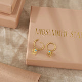 Lotus Azure Opal Huggies Gold
