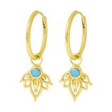 Lotus Azure Opal Huggies Gold