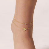 Wild Sunflower Anklet Gold