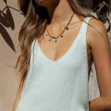 Electra Cami Baby Blue - knitted cotton cami in blue colourway