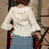 Elena Blouse Bisque - rear view.
