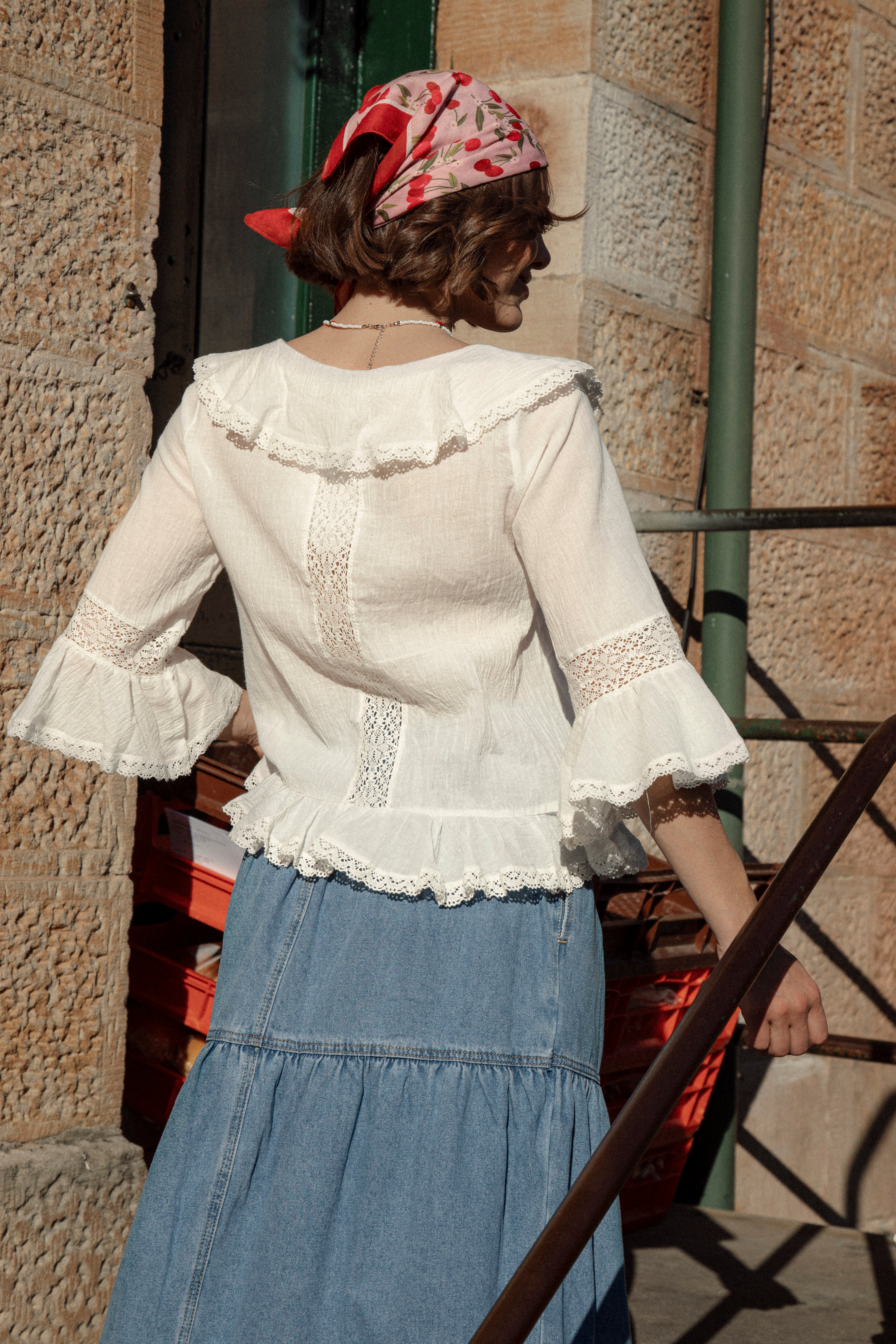 Elena Blouse Bisque - rear view.